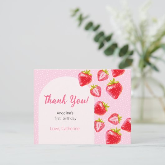 De flat dank u 1e verjaardag Kaart (Staand voorkant)