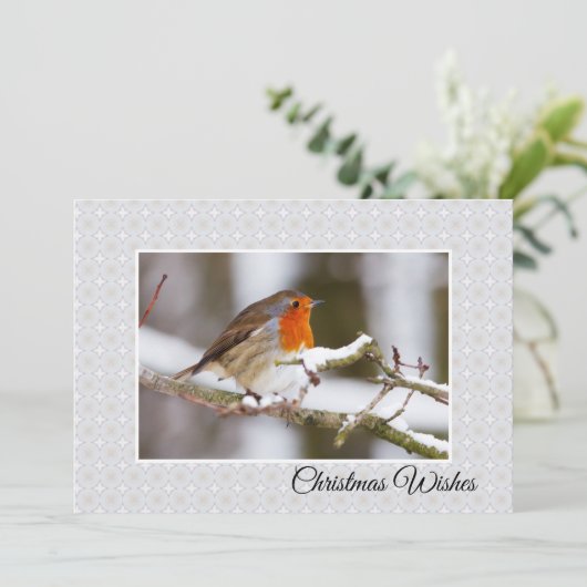 De Flat van de winter Kerstkaart van Robin (Staand voorkant)