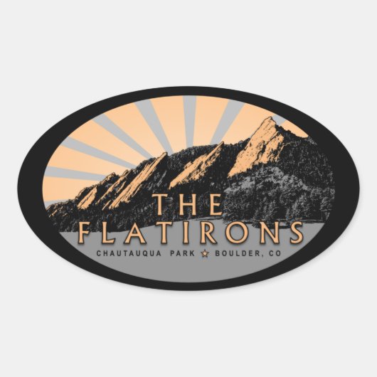 De Flatirons, Chautauqua Park, Boulder Stickers (Voorkant)