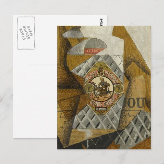 De fles Anís del Mono van Juan Gris Briefkaart (Voorkant / Achterkant)