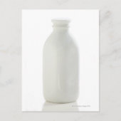 De fles van de melk op witte achtergrond briefkaart (Voorkant)