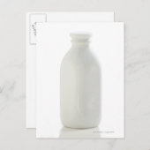 De fles van de melk op witte achtergrond briefkaart (Voorkant / Achterkant)