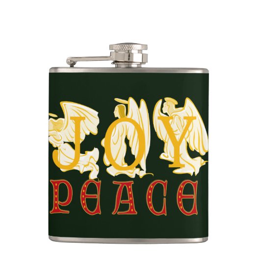 De Fles van de vreugde en van de Vrede Heupfles (Voorkant)