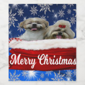 De Fles van de Wijn van tzu van Shih, Kerstmis Etiket (Enkel label)