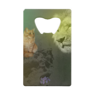 De flesopening voor leder en kat roestvrij staal creditkaart flessenopener