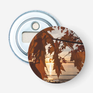 De flessenopener fotografeert blad van esdoorn button flesopener