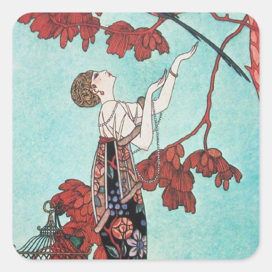 DE FLIGHTE GROOT, BEAUTY MODE DESIGNER VIERKANTE STICKER (Voorkant)