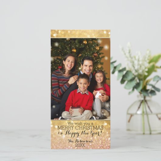 De Flikkering van de Fonkeling van de Foto van de Feestdagenkaart (Staand voorkant)