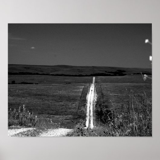 De Flint Hills of Kansas in B/W Poster (Voorkant)