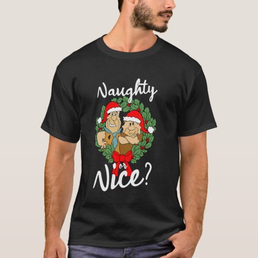 De Flintstones Fred en Barney Naughty of Nice CH T-shirt (Voorkant)