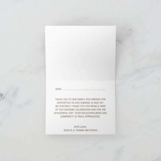 De Flip-flop strand bruiloft burlap collectie Bedankkaart (Binnen)