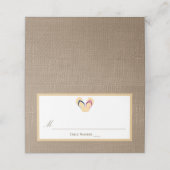 De Flip-Flop Zand Strand Linnen Bruiloft Collectie Plaatskaartje (Buitenkant ongevouwen)