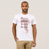 De flits | "Blanco uitdrukking" Citaat Silhouette T-shirt (Voorkant volledig)