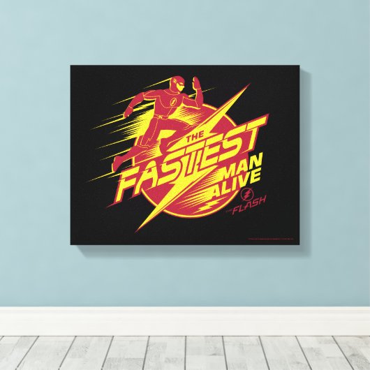 De flits | De snelste Man leeft Canvas Afdruk (Insitu (Houten vloer))