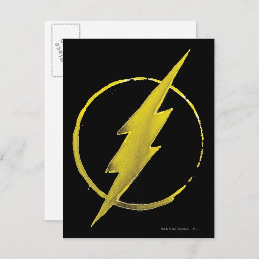 De flits | Geel borstEmbleem Briefkaart (Voorkant / Achterkant)