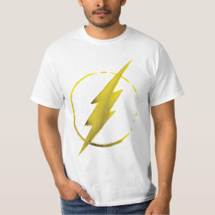De flits Geel borstEmbleem T-shirt