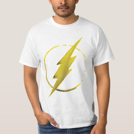 De flits | Geel borstEmbleem T-shirt (Voorkant)