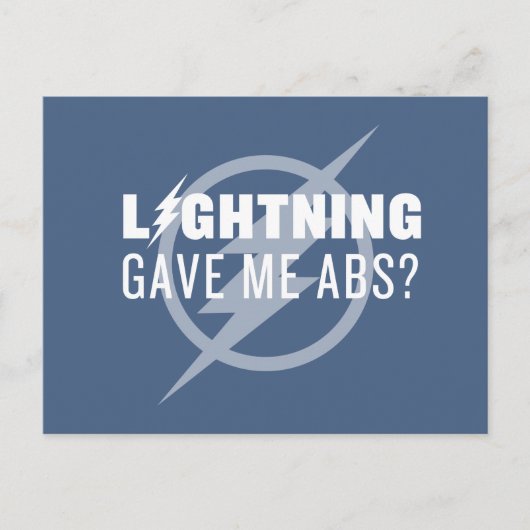 De flits | "Lightning Gave Me Abs?" Briefkaart (Voorkant)