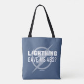 De flits | "Lightning Gave Me Abs?" Tote Bag (Achterkant)
