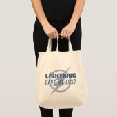 De flits | "Lightning Gave Me Abs?" Tote Bag (Voorkant (product))