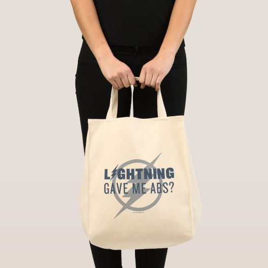 De flits | "Lightning Gave Me Abs?" Tote Bag (Voorkant (product))