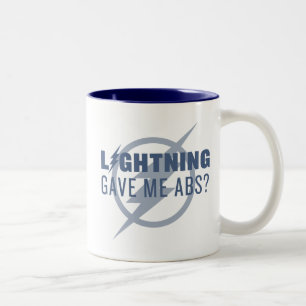 De flits   "Lightning Gave Me Abs?" Tweekleurige Koffiemok