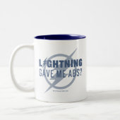 De flits | "Lightning Gave Me Abs?" Tweekleurige Koffiemok (Links)
