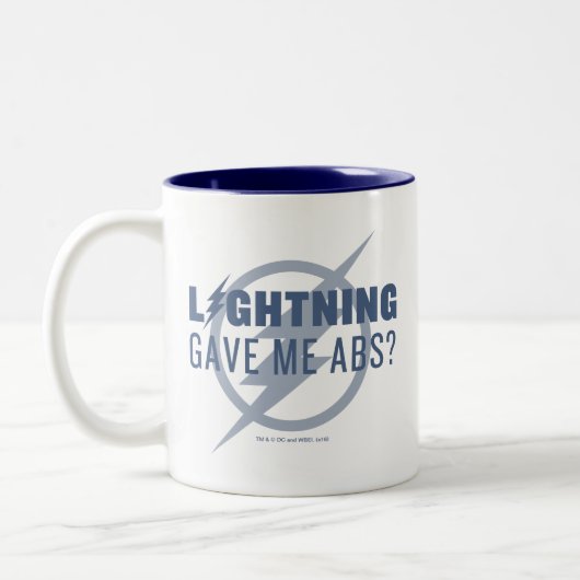 De flits | "Lightning Gave Me Abs?" Tweekleurige Koffiemok (Links)