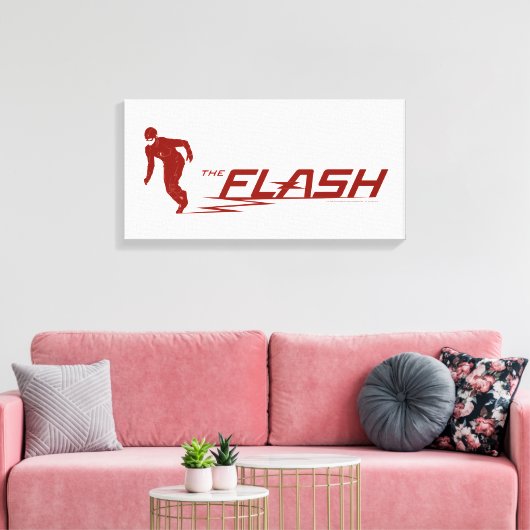 De flits | Super Hero Name Logo Canvas Afdruk (Insitu (Woonkamer))
