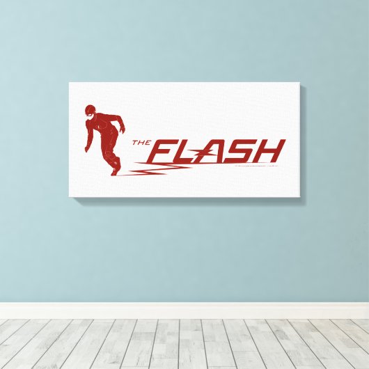 De flits | Super Hero Name Logo Canvas Afdruk (Insitu (Houten vloer))