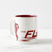 De flits | Super Hero Name Logo Tweekleurige Koffiemok (Voorkant links)