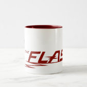 De flits | Super Hero Name Logo Tweekleurige Koffiemok (Center)