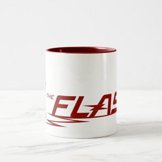 De flits | Super Hero Name Logo Tweekleurige Koffiemok (Center)