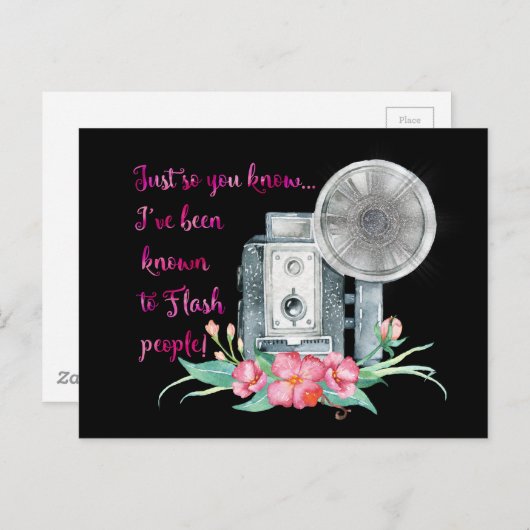 De Flits van de Camera van de fotograaf Briefkaart (Voorkant / Achterkant)