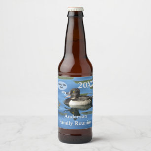De "Flock Humoureuze Duck Family Reunion" Bier Etiket