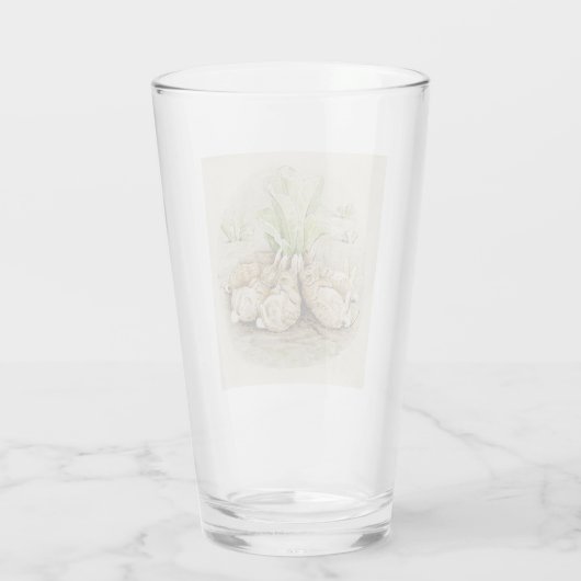 De Flopsy Bunnies Aslapen (door Beatrix Potter) Glas (Achterkant)