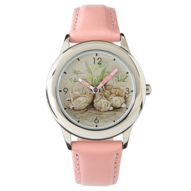 De Flopsy Bunnies Aslapen (door Beatrix Potter) Horloge (Voorkant)