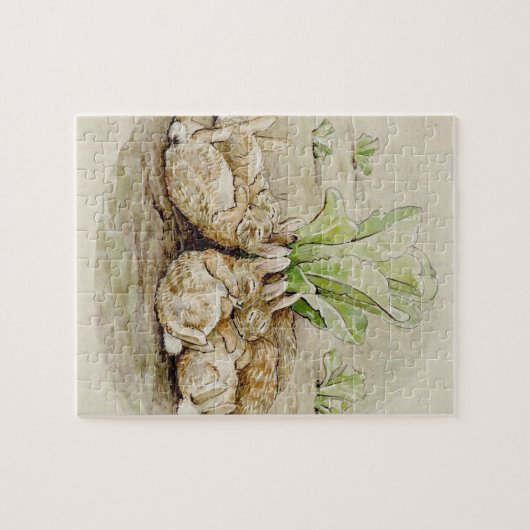 De Flopsy Bunnies Aslapen (door Beatrix Potter) Legpuzzel (Horizontaal)