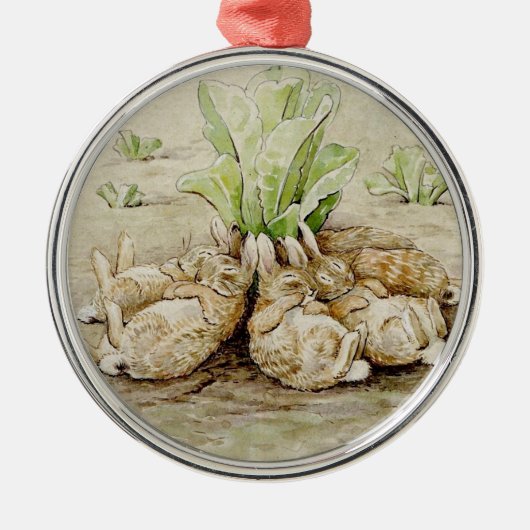 De Flopsy Bunnies Aslapen (door Beatrix Potter) Metalen Ornament (Voorkant)