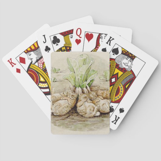De Flopsy Bunnies Aslapen (door Beatrix Potter) Pokerkaarten (Achterkant)