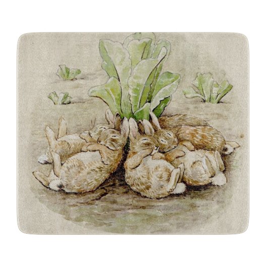 De Flopsy Bunnies Aslapen (door Beatrix Potter) Snijplank (Voorkant)