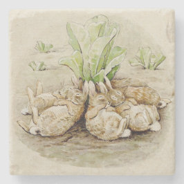 De Flopsy Bunnies Aslapen (door Beatrix Potter) Stenen Onderzetter