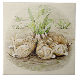De Flopsy Bunnies Aslapen (door Beatrix Potter) Tegeltje