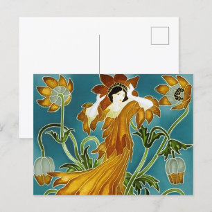 De Flora Art Nouveau van Walter Crane Briefkaart