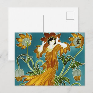 De Flora Art Nouveau van Walter Crane Briefkaart