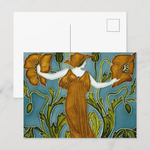 De Flora Art Nouveau van Walter Crane Briefkaart