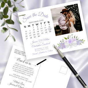 De Floral Foto & Agenda van de Lavender sparen de  Aankondigingskaart