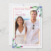 De Floral Foto bewaart de Datum Kaart (Voorkant)