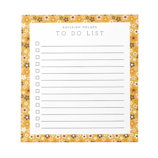 De Floral liefdesdouane van de terugkeer om de Blo Notitieblok (Voorkant)