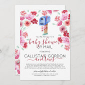 De Floral Shower van de Waterverf van de Brievenbu Kaart (Voorkant / Achterkant)